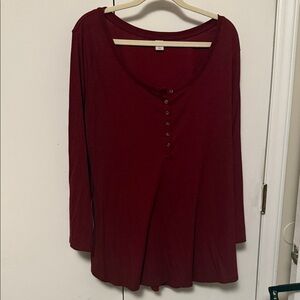 Old Navy Deep Red Long Sleeve Top